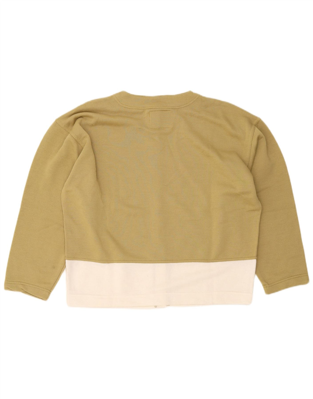 Vintage oversized cardigan sweater til kvinder UK 14 Medium Khaki Colourblock