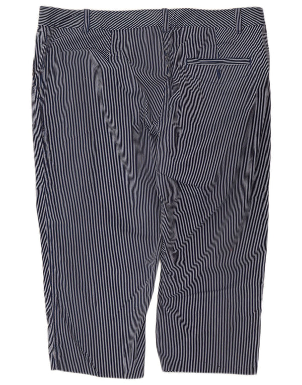 Marks & Spencer Womens High Waist Capri Trousers UK 20 2XL W40 L21 Navy Blu