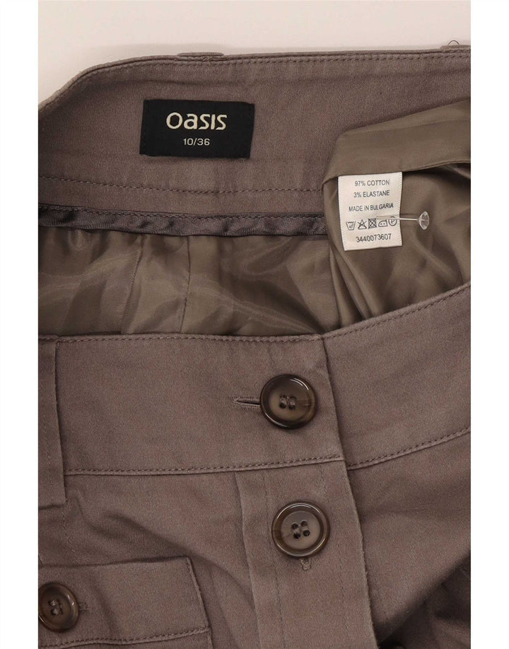 Oasis Womens Regular Midi Skirt US 10 Large W30 Brown Bomuld
