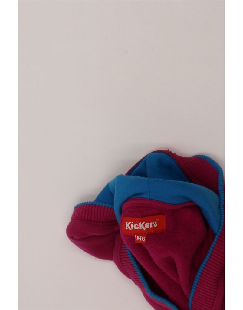 KICKERS Girls Hoodie Jumper 9-10 Years Medium Pink Cotton Vintage Kickers and Second-Hand Kickers from Messina Hembry 