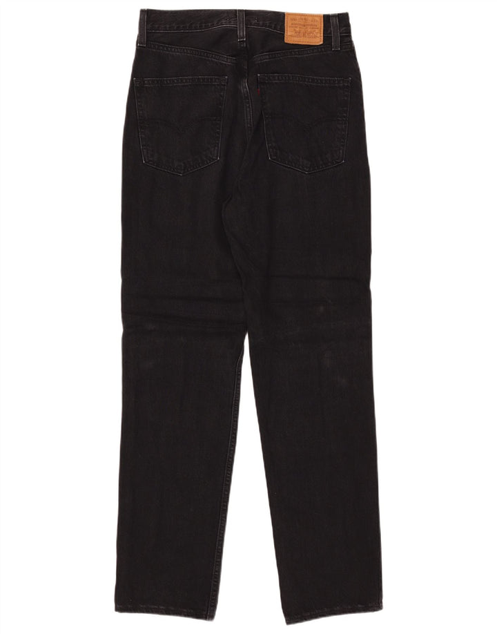 LEVI'S Kvinder Højtaljede Slim Straight Jeans W27 L29 Sort Bomuld