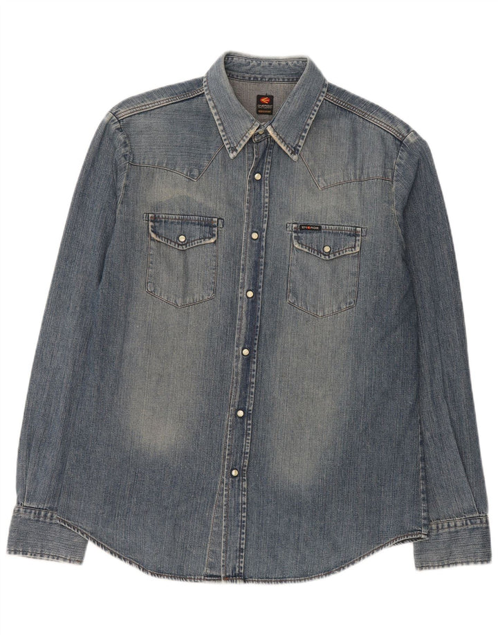 Energie Herre Denim Skjorte Stor Blå Bomuld