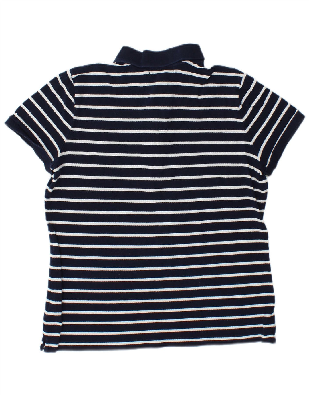 RALPH LAUREN Dame polo shirt UK 16 Stor marineblå stribet bomuld