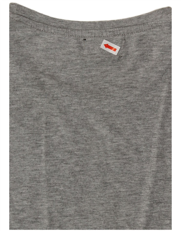 KAPPA Grafisk T-shirt top til kvinder UK 18 XL Grå bomuld