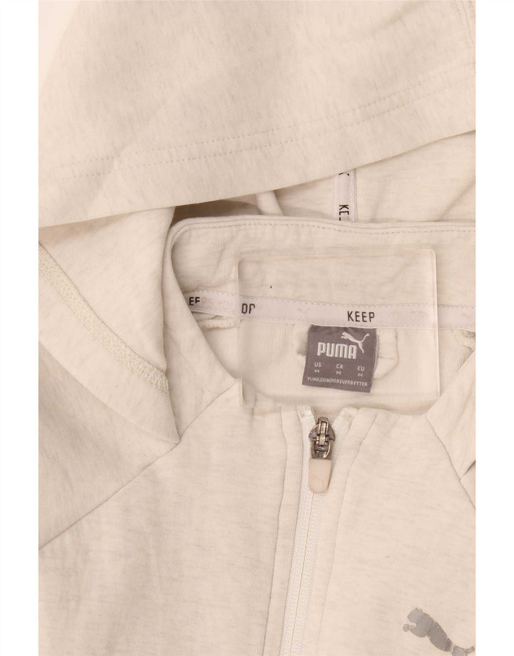 Puma hættetrøje med lynlås til kvinder UK 14 Medium Grey Colourblock