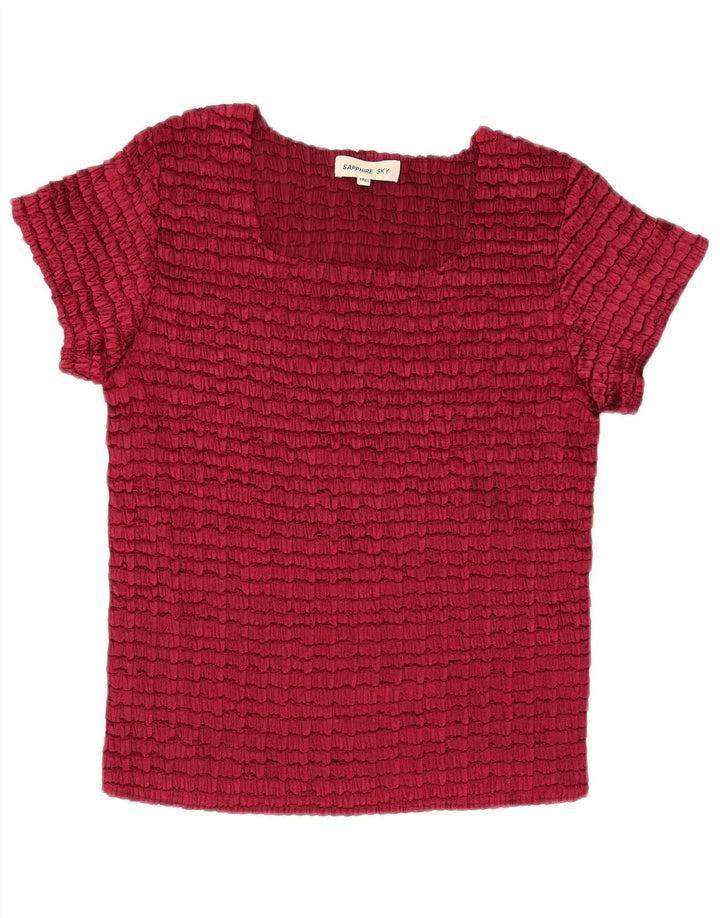Vintage damebluse Top One Size Bourgogne Polyester