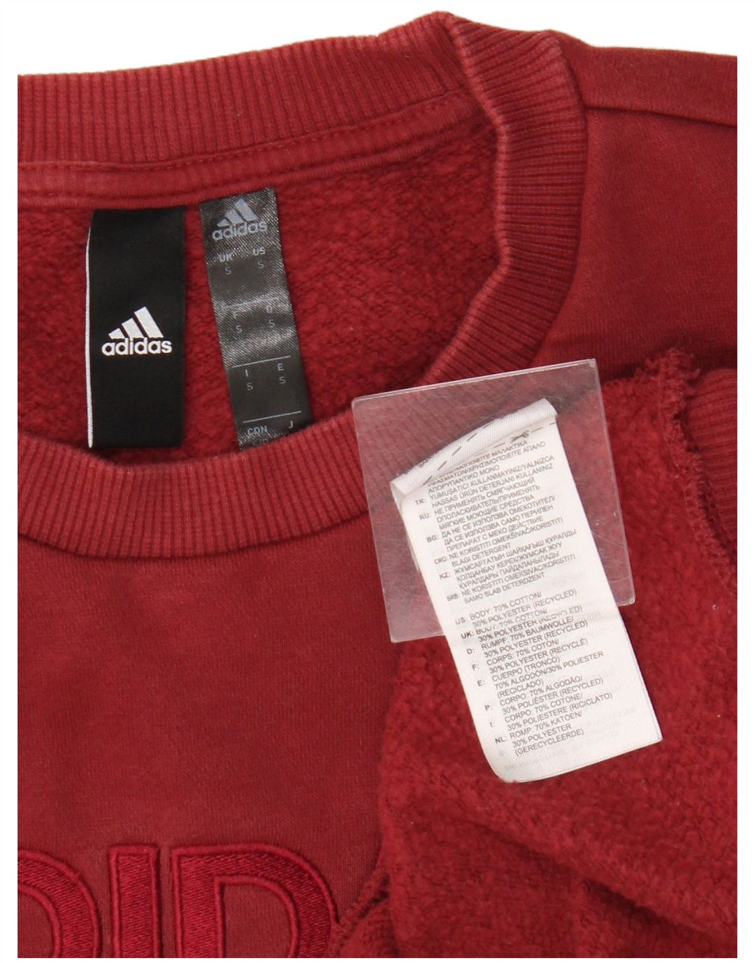 Adidas grafisk sweatshirt til mænd, lille Bourgogne bomuld