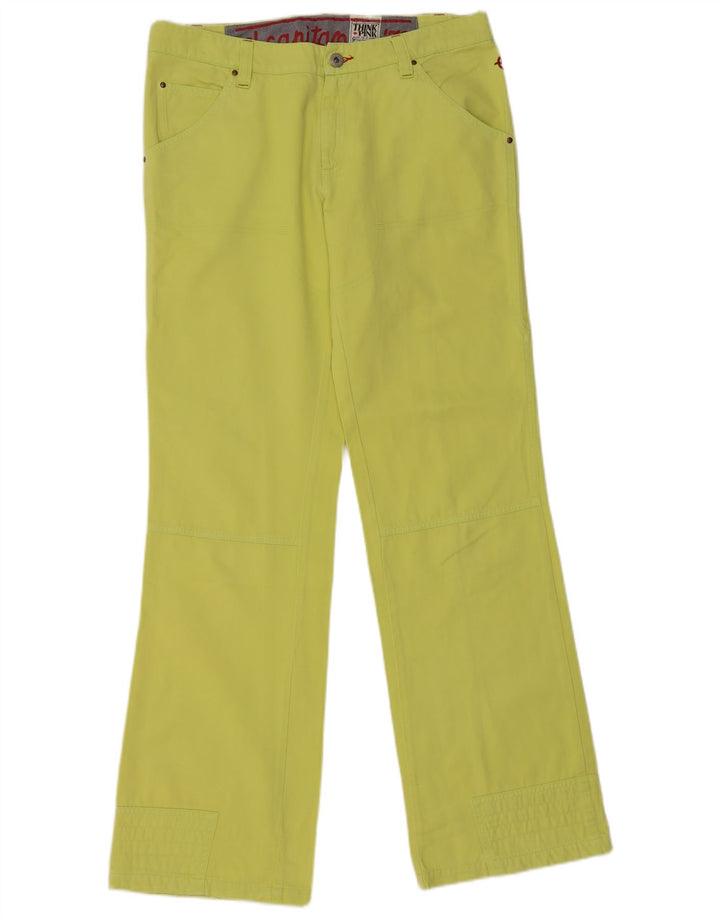 Tænk Pink Dame Straight Cargo Bukser IT 46 Large W32 L33 Grøn Bomuld