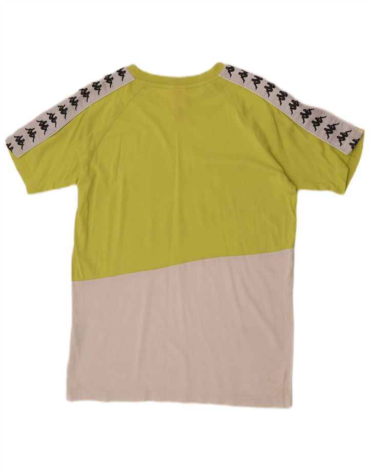 Kappa Herre grafisk T-shirt Top Medium Grøn Colourblock Bomuld