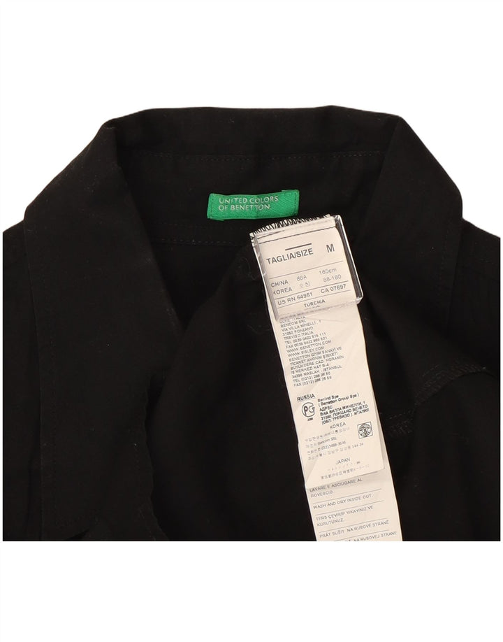 Benetton Dameskjorte UK 12 Medium Sort Bomuld