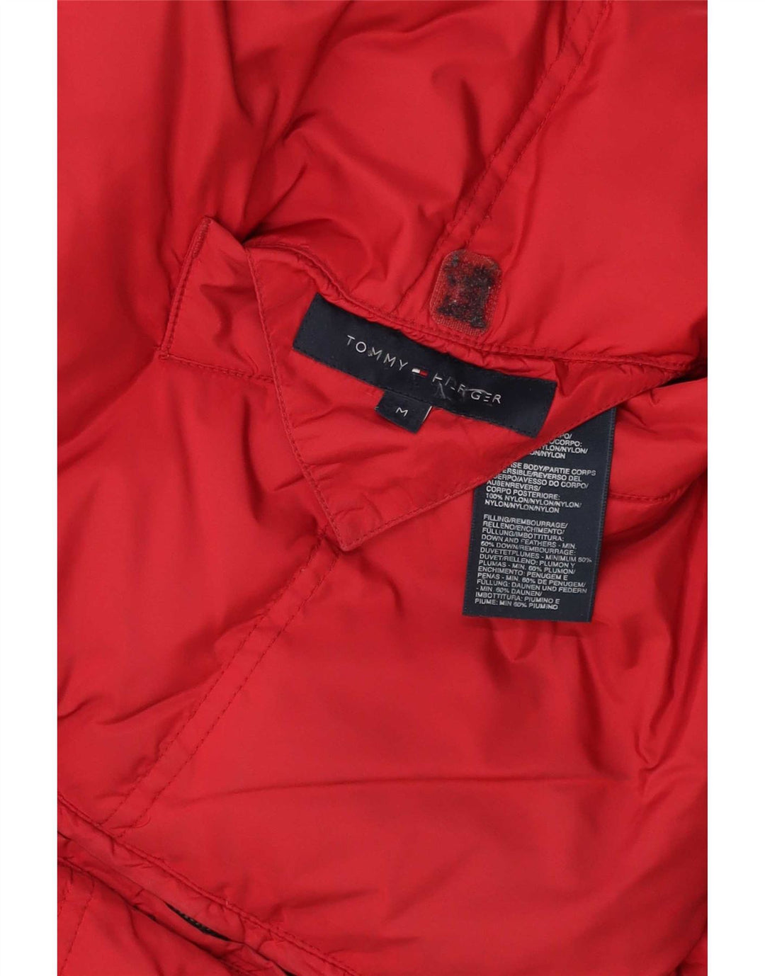Tommy Hilfiger Herre Vendbar Polstret Gilet UK 38 Medium Rød Polyester