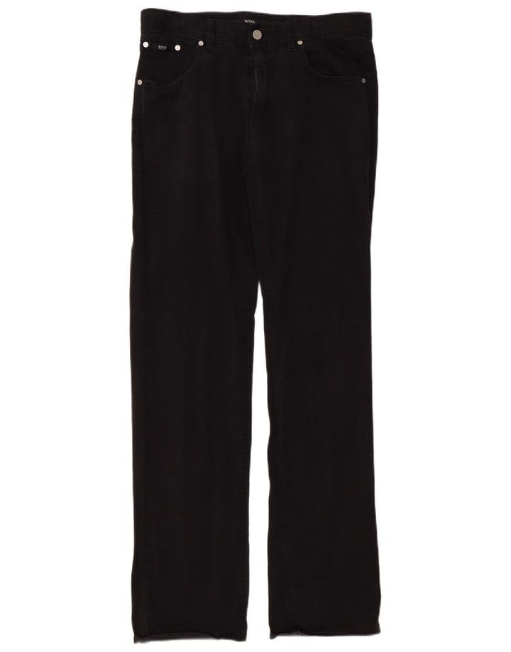 Hugo Boss Straight Jeans til mænd W34 L34 Sort bomuld