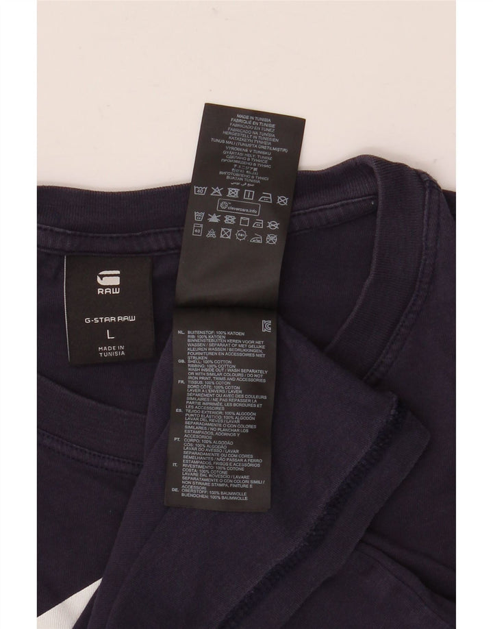 G-Star Herre grafisk T-shirt Top Stor marineblå bomuld
