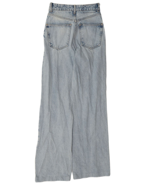 Zara Dame Jeans med brede ben EU 32 2XS W22 L30 Blå Bomuld