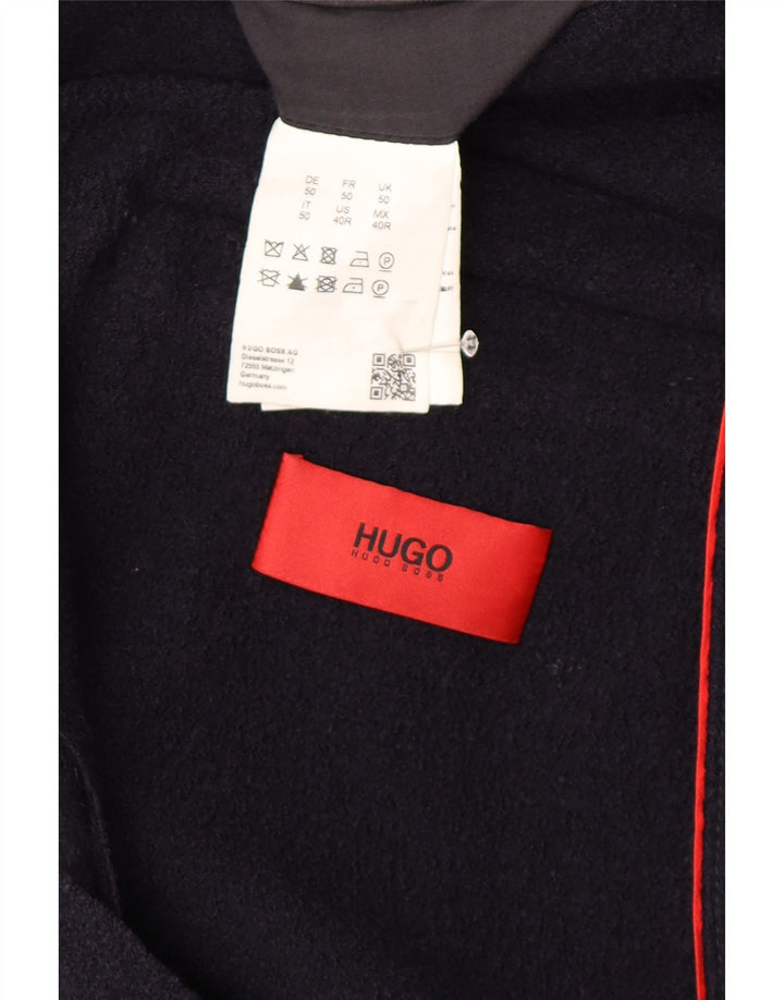 HUGO BOSS Overfrakke til mænd EU 50 Large Navy Blue Viscose