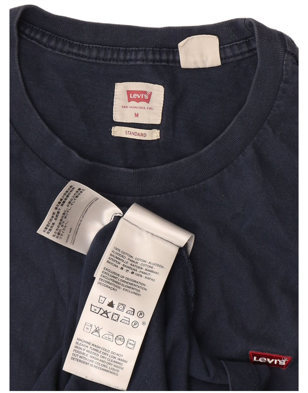 Levi's Herre Standard T-Shirt Top Medium Marineblå Bomuld
