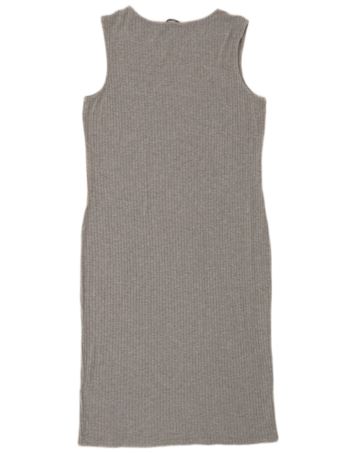 Marks & Spencer Dame Ærmeløs Bodycon Dress UK 12 Medium Grey Viscose
