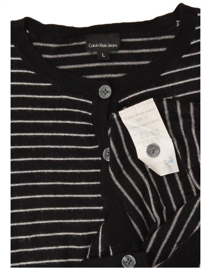 CALVIN KLEIN JEANS Pige cardigan sweater 11-12 år Stor sort stribet