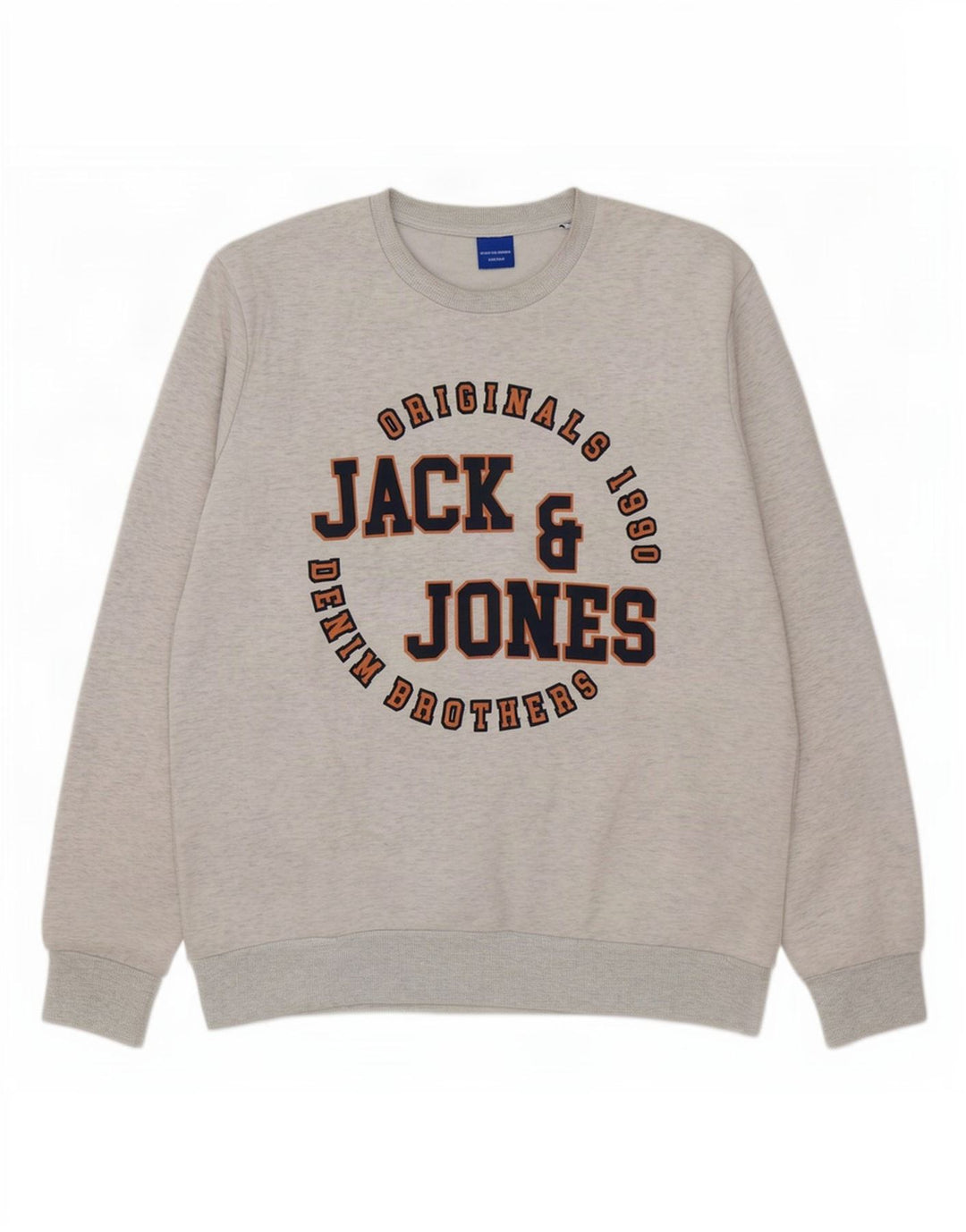 Jack & Jones Herre grafisk sweatshirt XL Grå Flecked Bomuld
