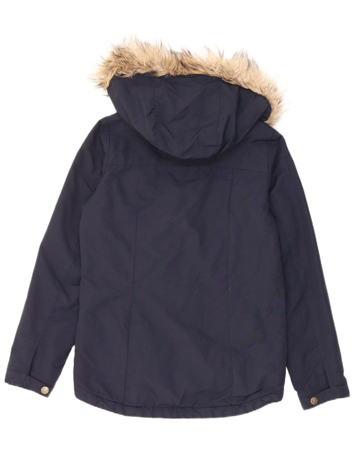 Fat Face Dame Hætte Polstret Jakke UK 8 Small Navy Blue Nylon