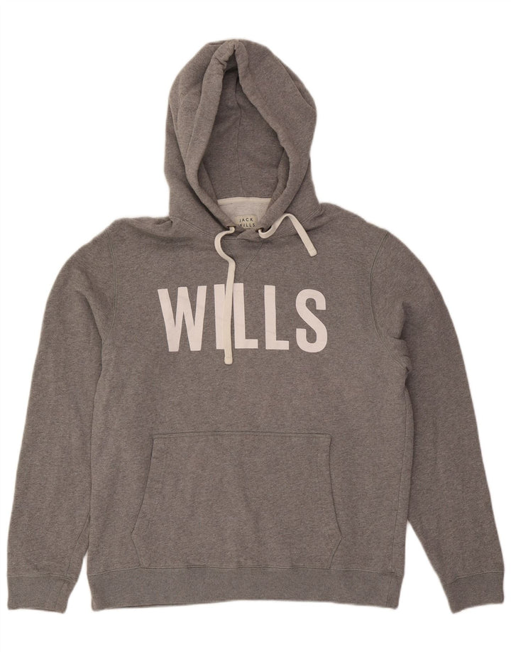 Jack Wills Grafisk hættetrøje til mænd, stor grå bomuld