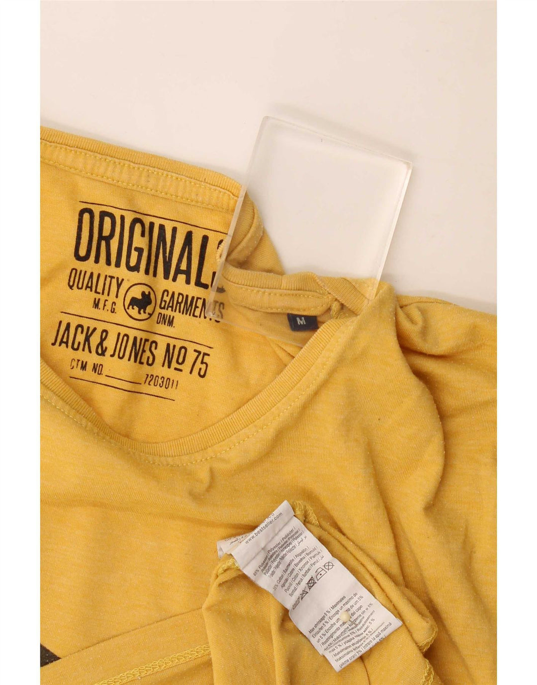 Jack & Jones Herre grafisk T-shirt Top Medium Gul Polyester