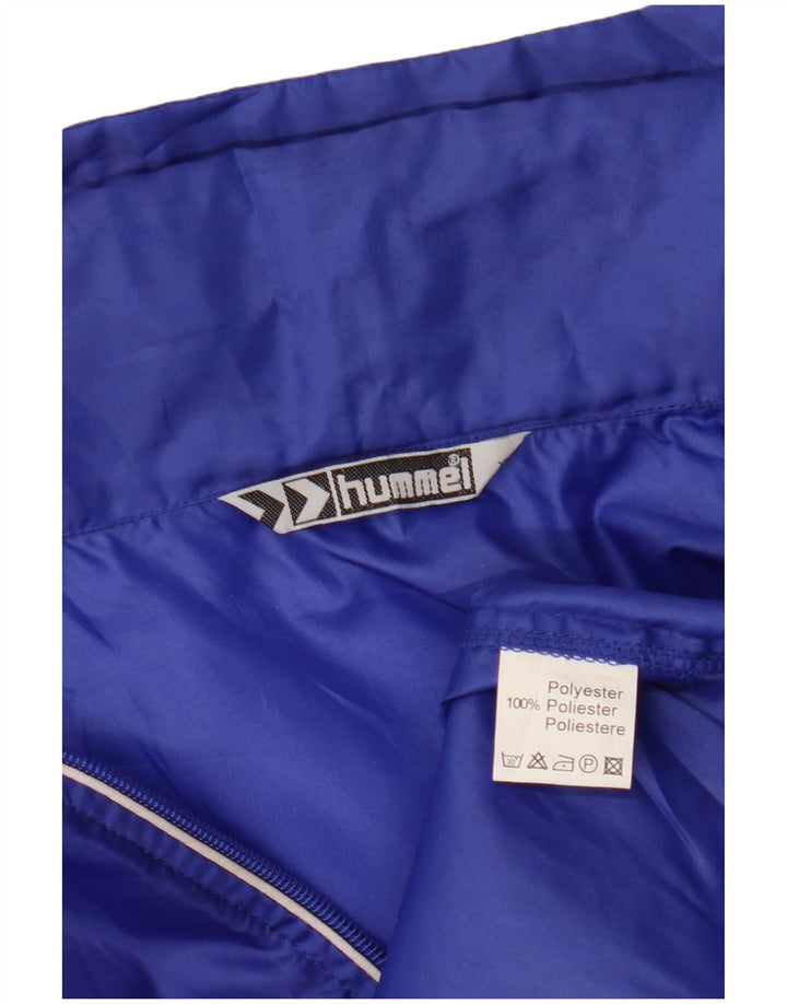 HUMMEL Herre grafisk regnjakke med hætte UK 42 XL Blå polyester