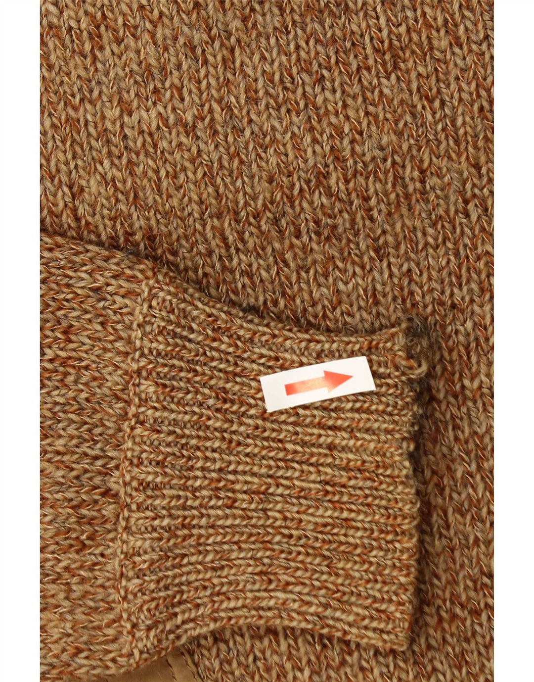 Vintage herre rund hals sweater stor beige flækket