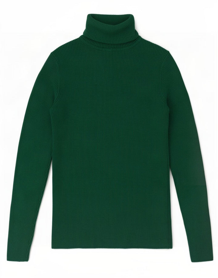 Marks & Spencer Dame Rullehals Sweater UK 10 Small Green Viscose