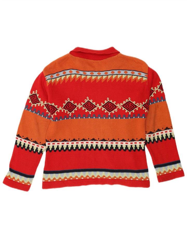 MERE & drenge cardigan sweater 9-10 år rød geometrisk bomuld
