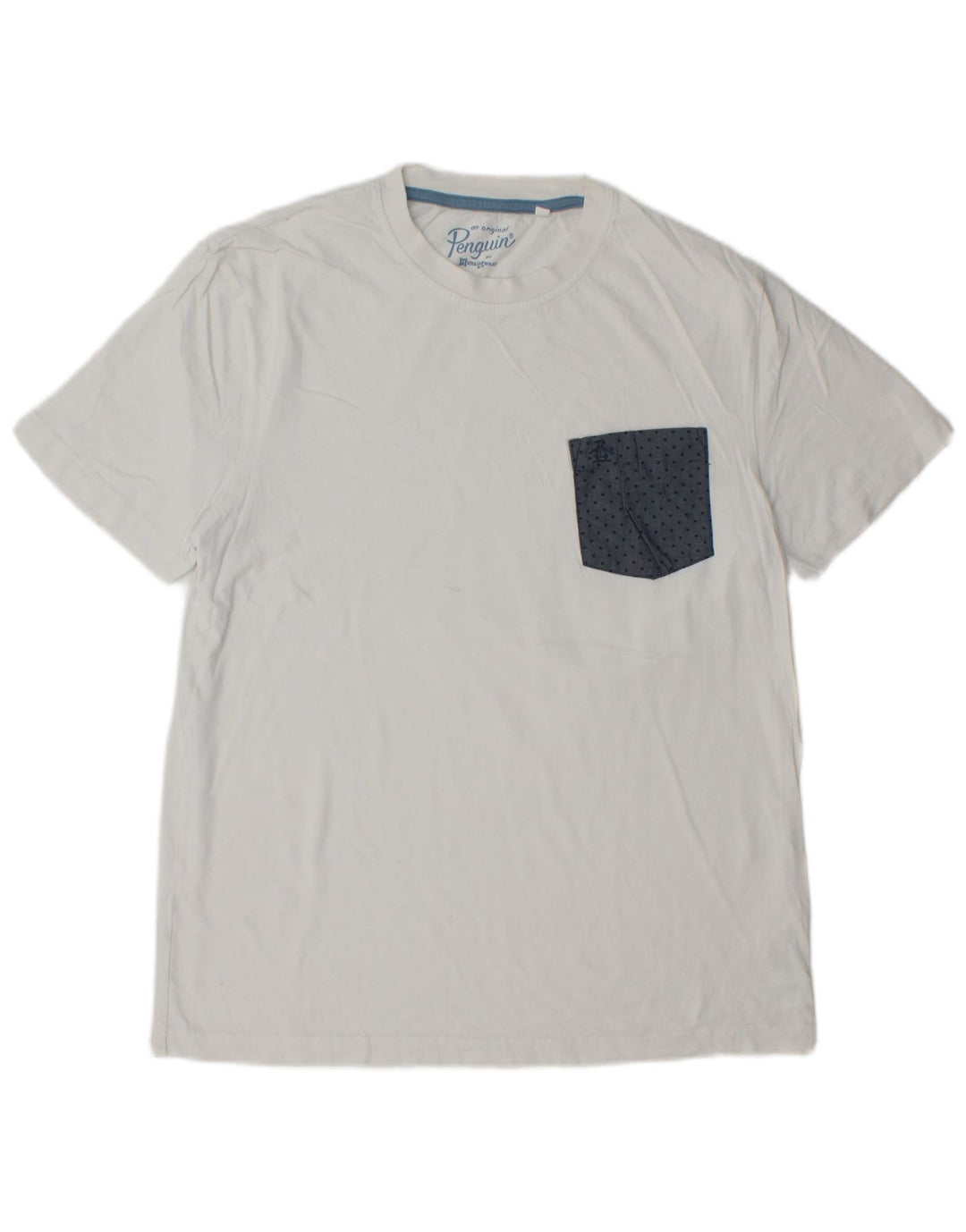 PENGUIN Herre T-Shirt Top Stor hvid plettet bomuld