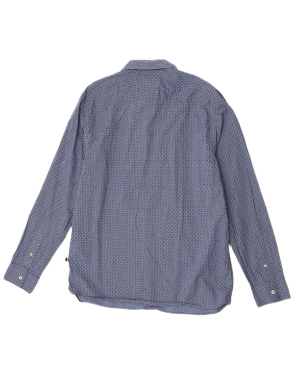Ted Baker Herreskjorte str. 4 Large Blue Geometric Cotton