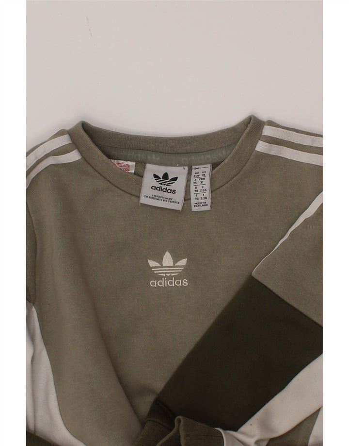Adidas Boys Sweatshirt Jumper 2-3 år Grå Colourblock
