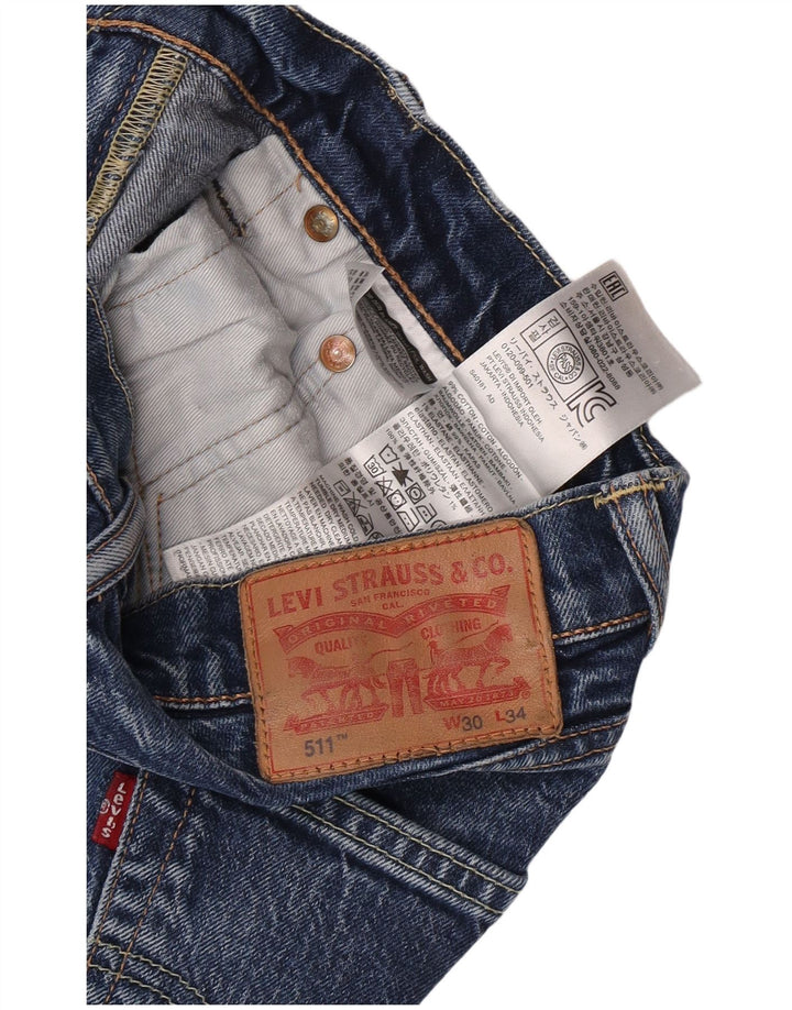 Levi's Herre 511 Slim Jeans W30 L34 Blå Bomuld