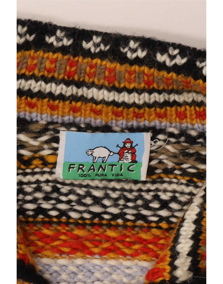 Frantic Herre Cardigan Sweater Stor Flerfarvet Fair Isle Wool
