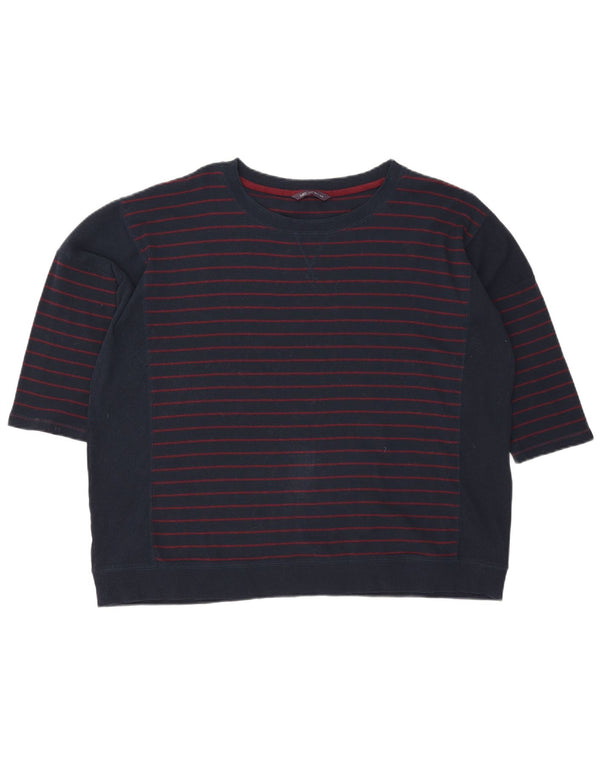 Marks & Spencer Dame Boat Neck Jumper Sweater UK 22 3XL Marineblå Stribet