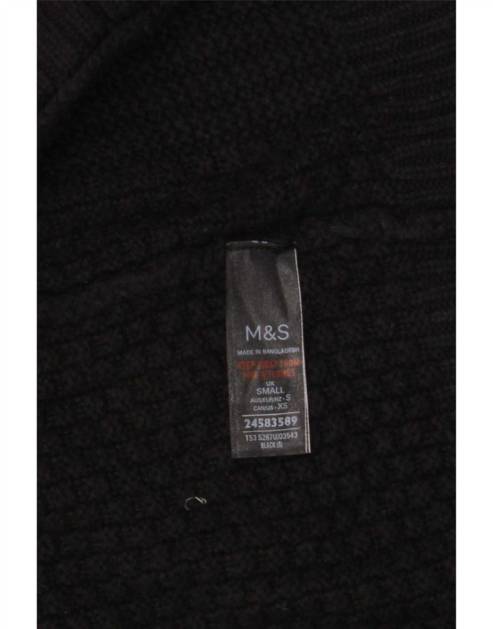 Marks & Spencer Dame Oversized Crop Cardigan Sweater UK 10 Small Black