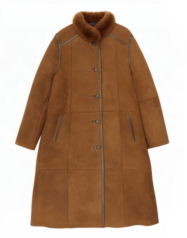 Vintage Dame Shearling Coat IT 44 Medium Brown