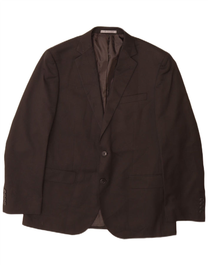 Marks & Spencer Herre 2 Button Blazer Jacket UK 40 Large Black Polyester