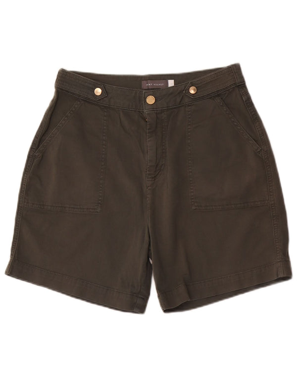 MINT VELVET Dame Chino Shorts UK 12 Medium W28 Khaki Bomuld