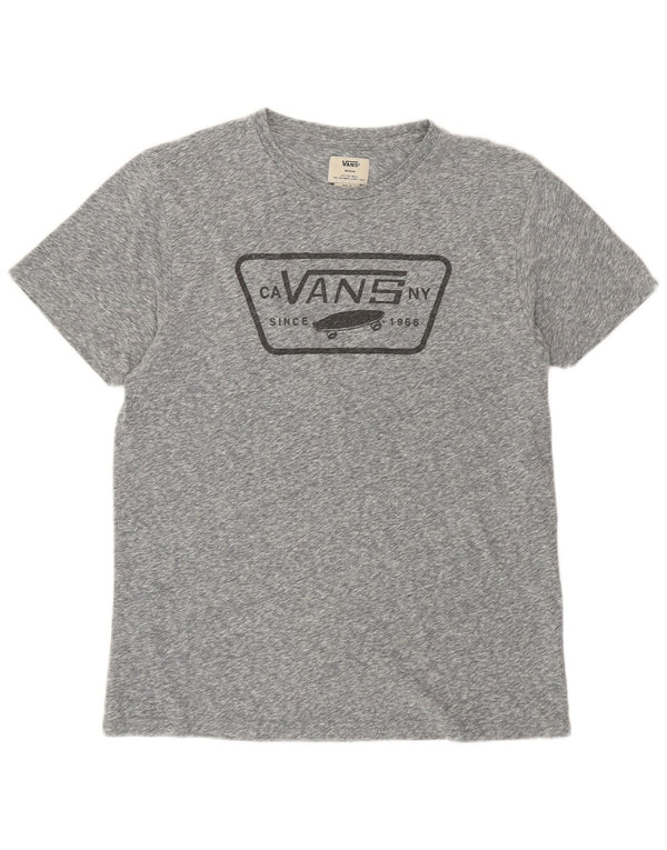 Vans Dame Grafisk T-Shirt Top UK 14 Medium Grey Flecked Bomuld
