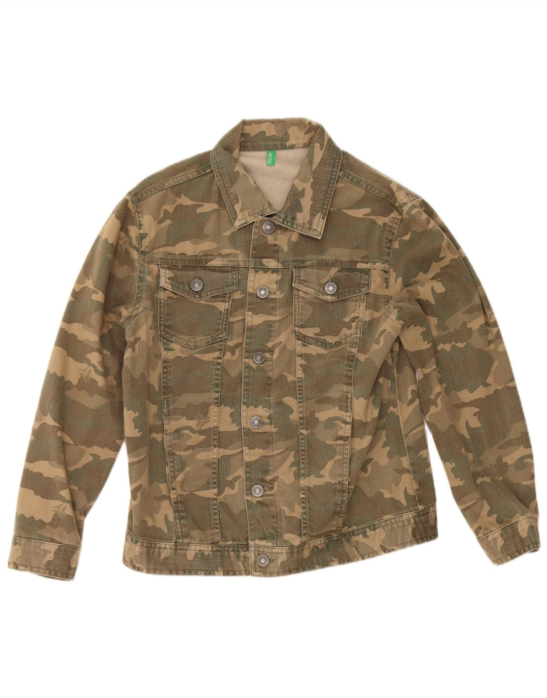Benetton Boys denimjakke 9-10 år Khaki Camouflage