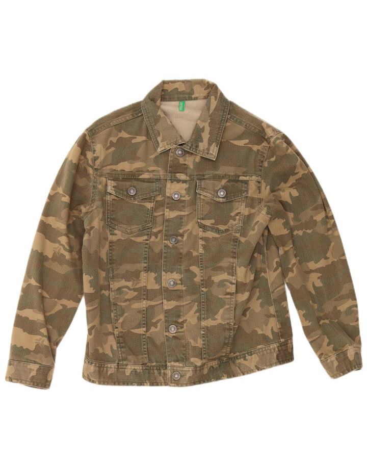 Benetton Boys denimjakke 9-10 år Khaki Camouflage