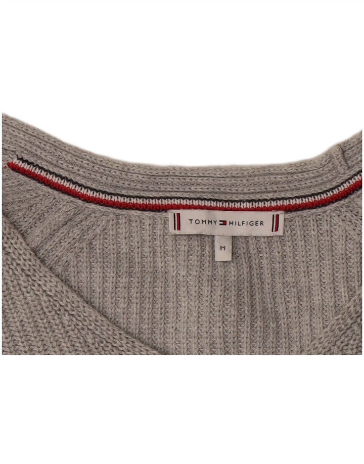 Tommy Hilfiger Dame V-hals sweater UK 14 Medium Grå