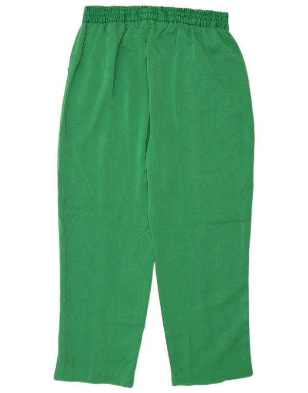 Zara Dame Straight Cropped Trousers XL W32 L27 Grøn Polyester