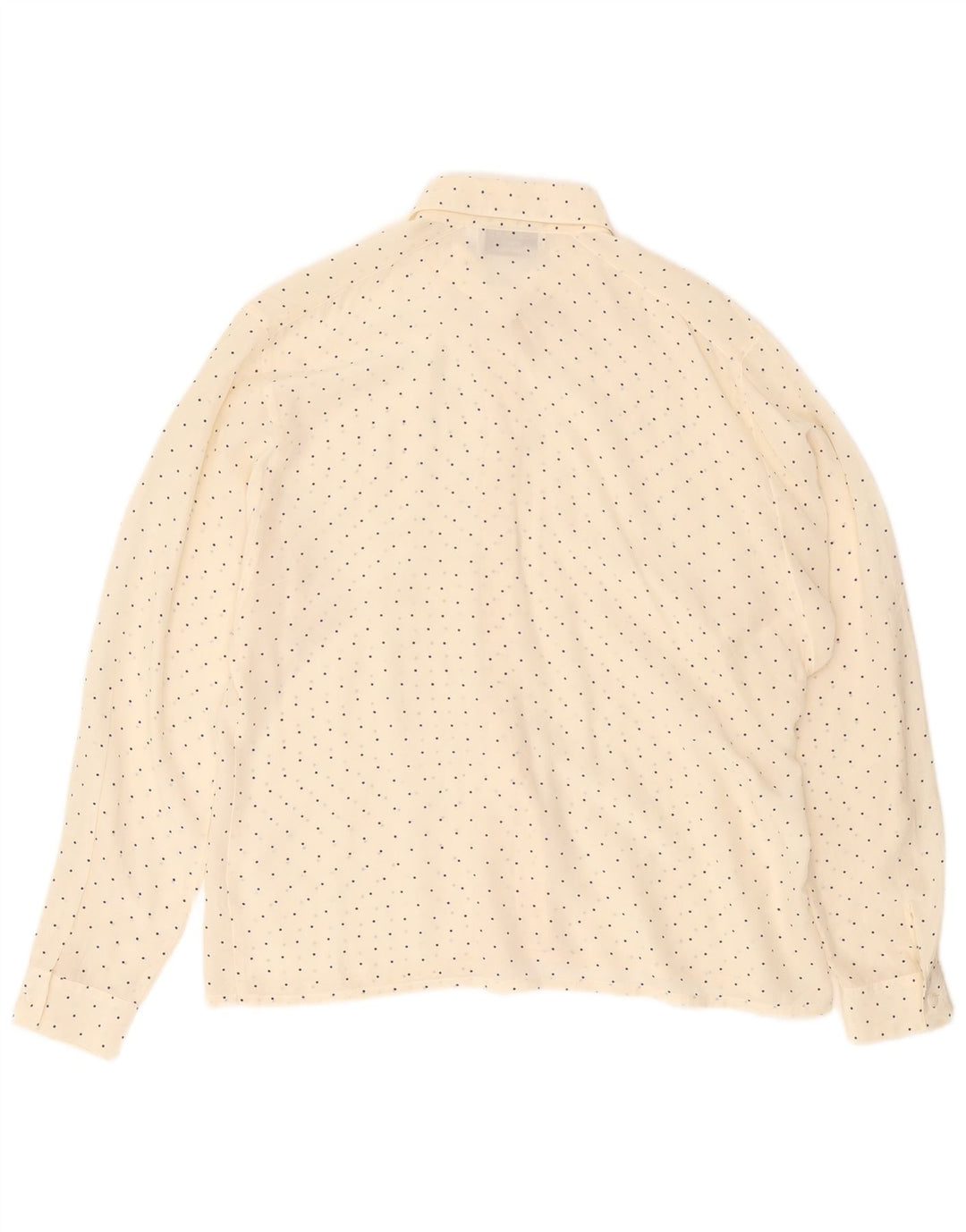 Peter Hahn Dameskjortebluse UK 14 Large Off White Polka Dot
