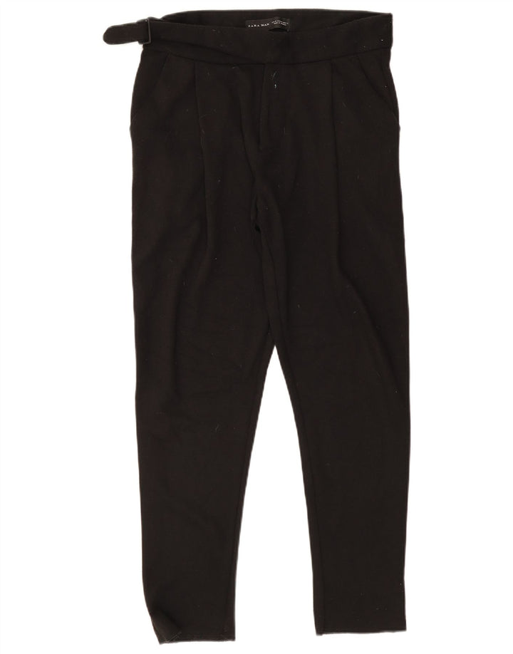 Zara Herre Tapered Suit Bukser Medium W31 L27 Sort Polyester