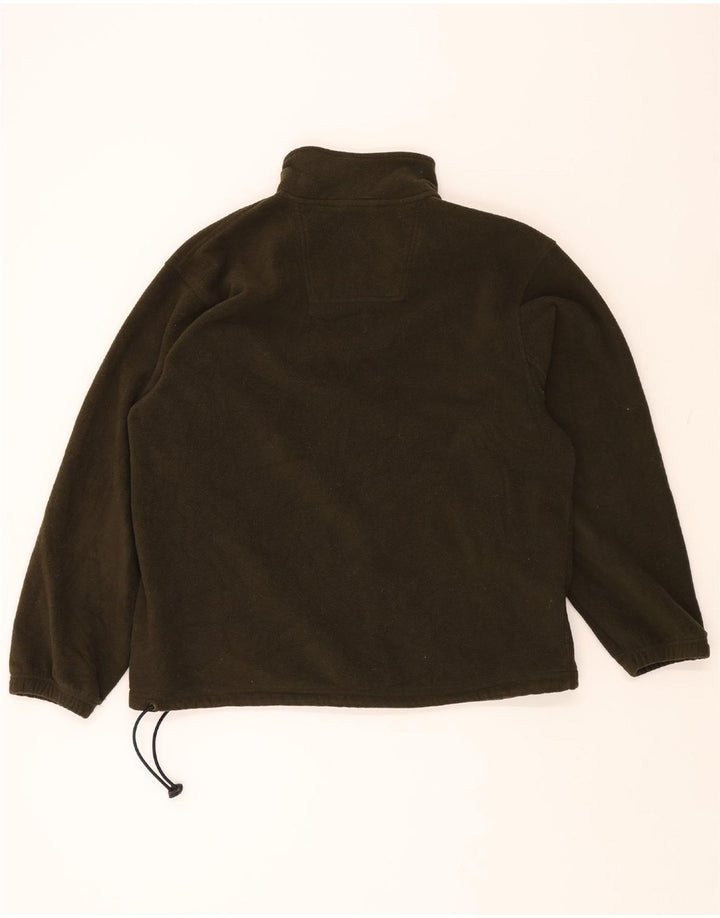 IZOD Mens Fleece Jacket UK 40 Large Khaki Polyester Vintage Izod and Second-Hand Izod from Messina Hembry 