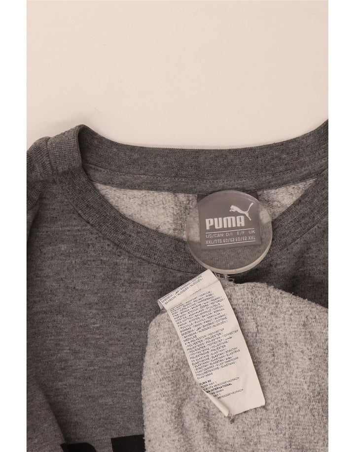 PUMA Grafisk sweatshirt til mænd 2XL Grå bomuld