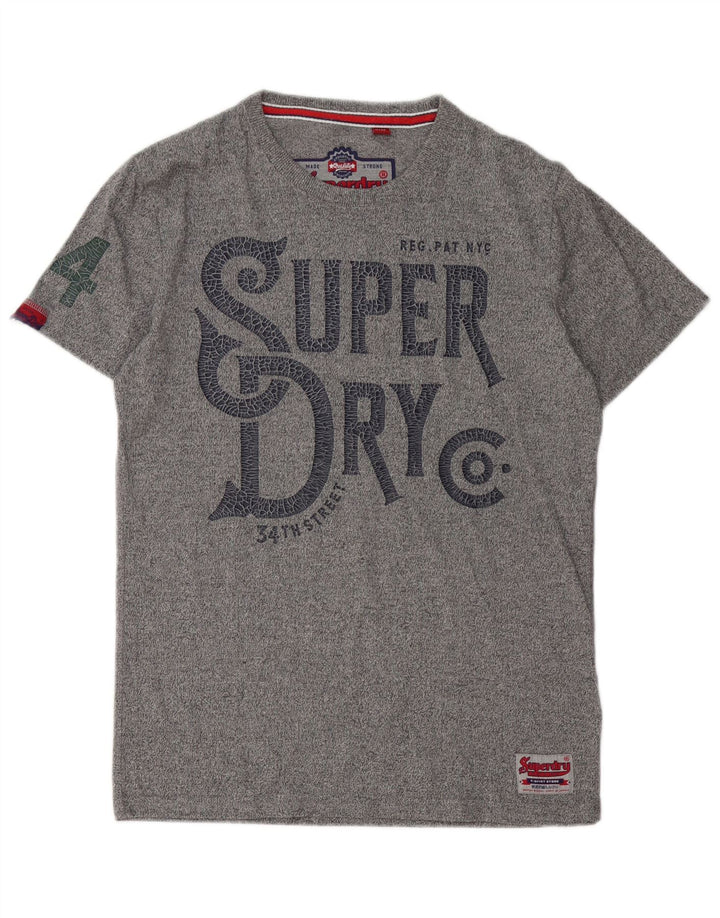 Superdry Herre grafisk T-shirt Top mellemgrå bomuld